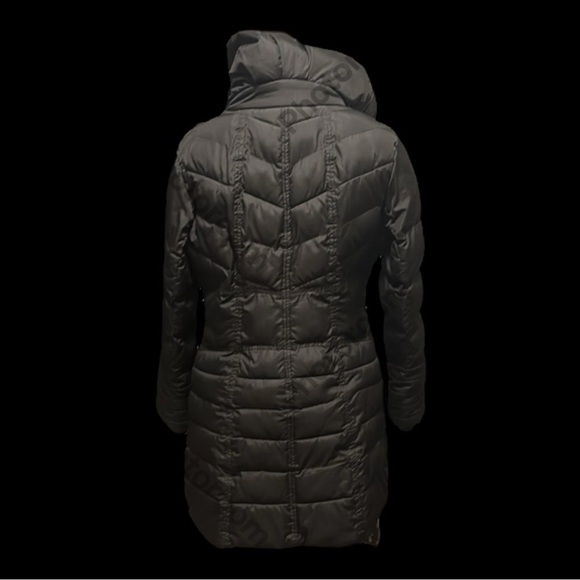 Large Hooded Long Warm Winter Coat | Kensie | Woman’s Medium | Black & Gold - Picture 8 of 8